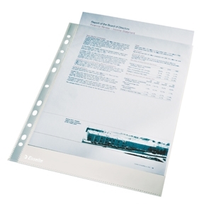 Esselte Pocket 38my PP Embossed A4 Clear (100)