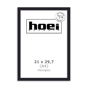 Black wooden frame for photos and posters 21 x 29.7 PLEXI cm (A4)