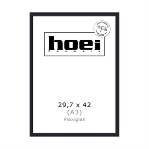 Black wooden frame for photos and posters 29.7 x 42 PLEXI cm (A3)