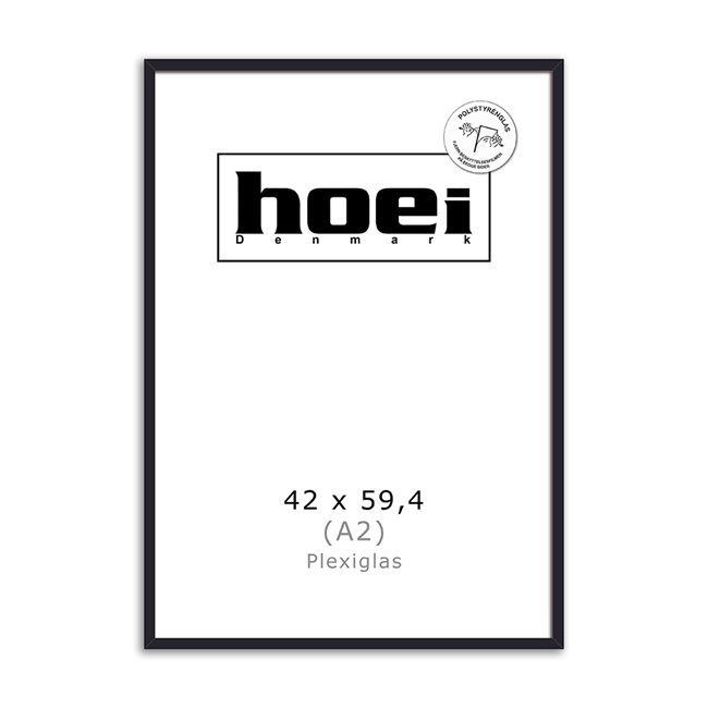 Black wooden frame for photos and posters 42 x 59.4 PLEXI cm ( A2 )
