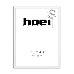 White wood frame for photos and posters 30 x 40 - PLEXI cm
