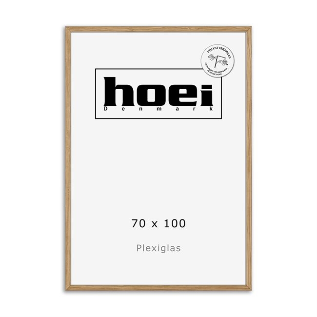 Massive oak frame for photos and posters 70 x 100 PLEXI cm