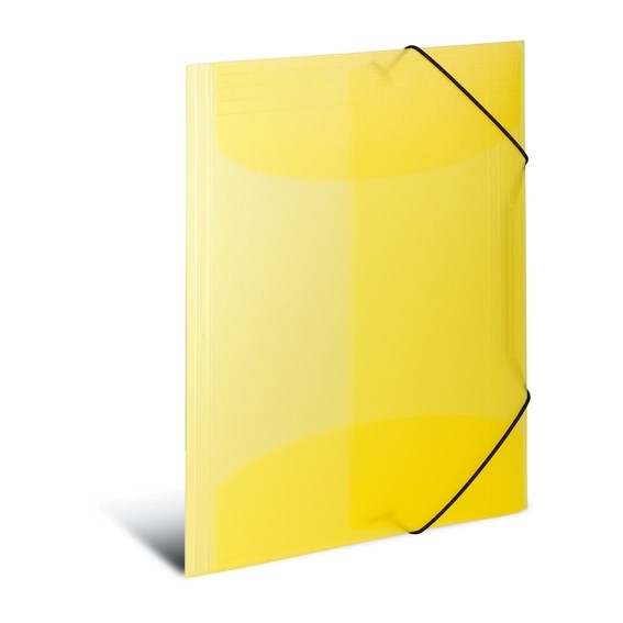 HERMA 3-flap elastic folder PP A3 transparent yellow