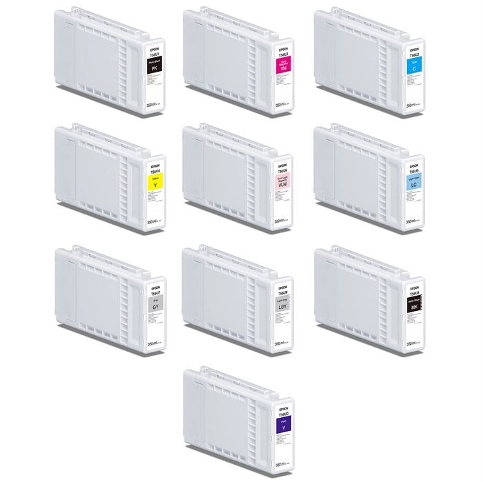 Full set of 350 ml ink cartridges for Epson SureColor P7300 and P9300