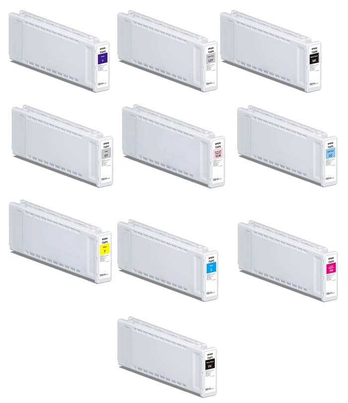 Full set of 700 ml ink cartridges for Epson SureColor P7300 and P9300