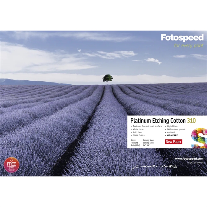 Fotospeed Platinum Etching Cotton 310 g/m² - A2, 25 sheets